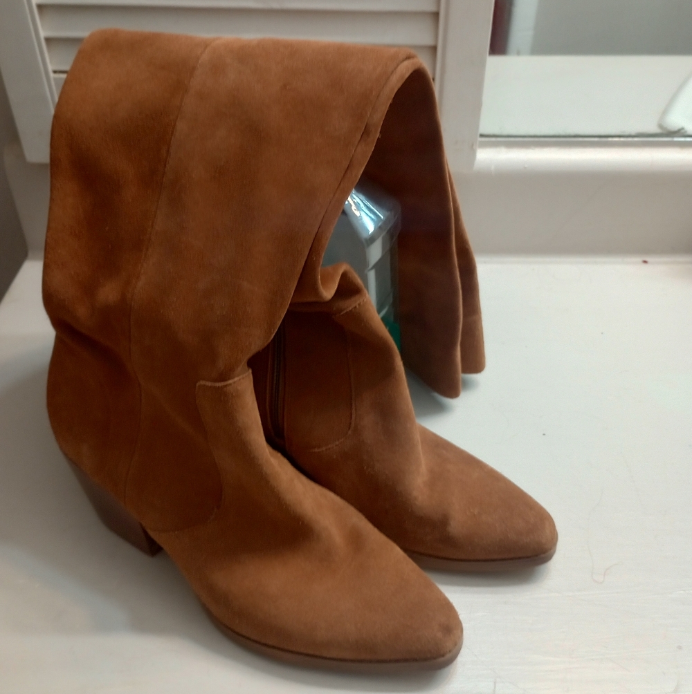 Michael Kors Women's Genuine Leather Knee Boots With Slight Heel
